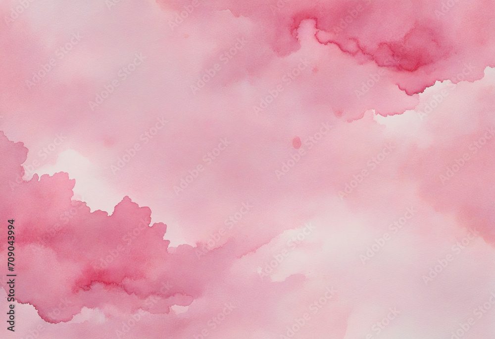 Pink watercolor backdrop with cloud details
