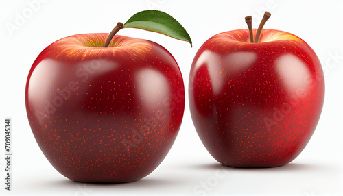 Isolating two red apples against a white background