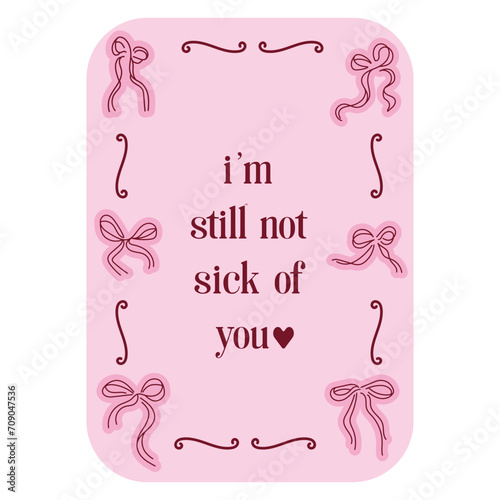 Vector Illustration of 6 red and pink girly vintage bow set. Bow for hair decor flat. Ribbons isolated. Trendy girls accessories. Cute hairstyle elements collection