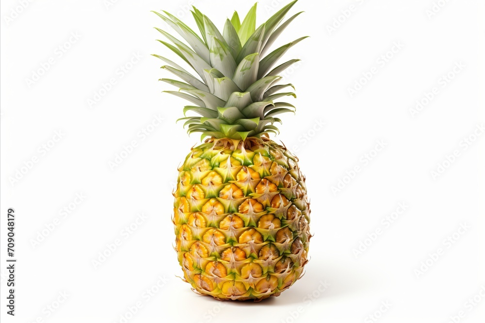 Fresh pineapple isolated on white background high quality detailed image for advertising Fresh pineapple isolated on white background high quality detailed image for advertising