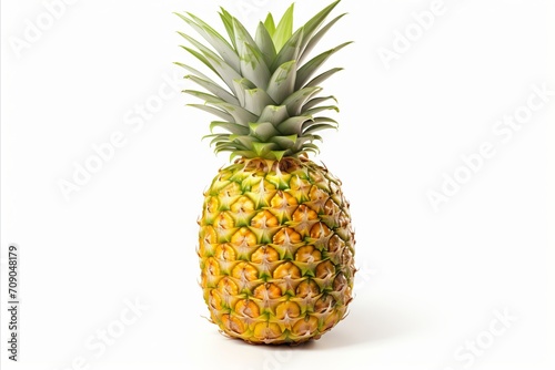 Fresh pineapple isolated on white background   high quality detailed image for advertising