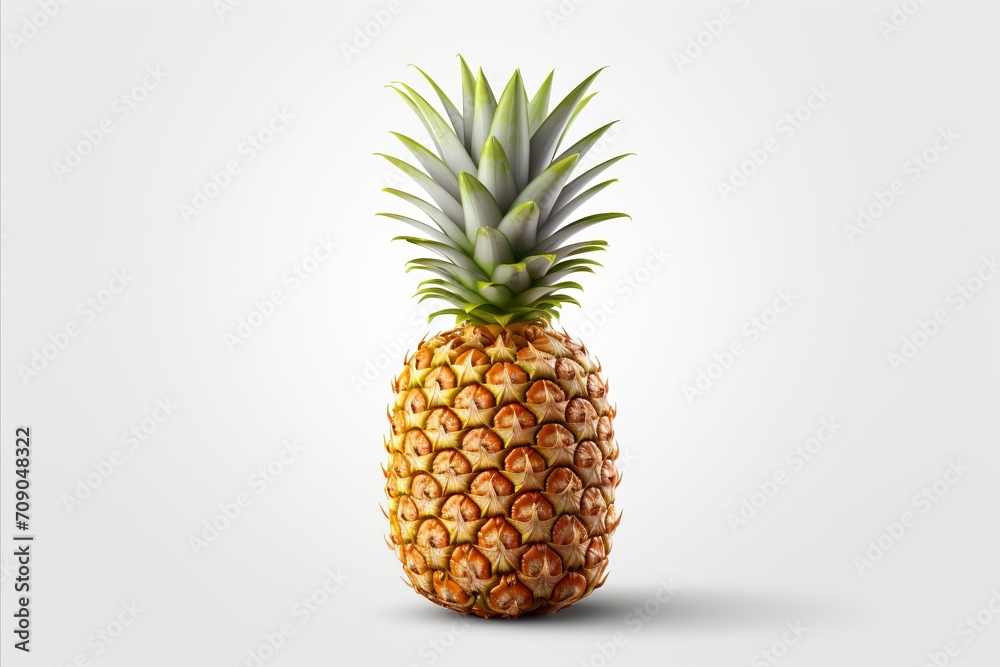 Juicy pineapple isolated on white background high quality detailed fruit for advertising Juicy pineapple isolated on white background high quality detailed fruit for advertising