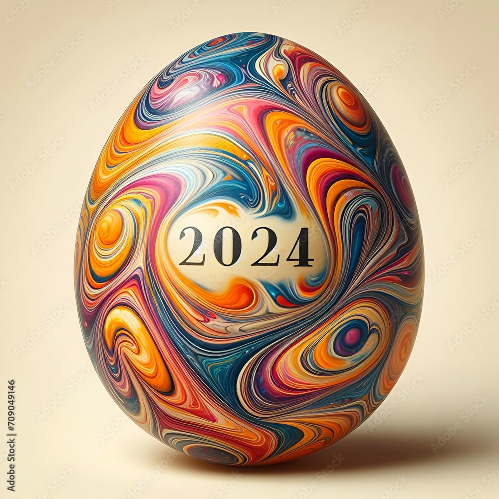 one Colorful Easter eggs painted with 2024 uniquely marbled in great patterns close-up as a poster in landscape format for banners
one Colorful Easter eggs painted with 2024 uniquely marbled in great patterns close-up as a poster in landscape format for banners