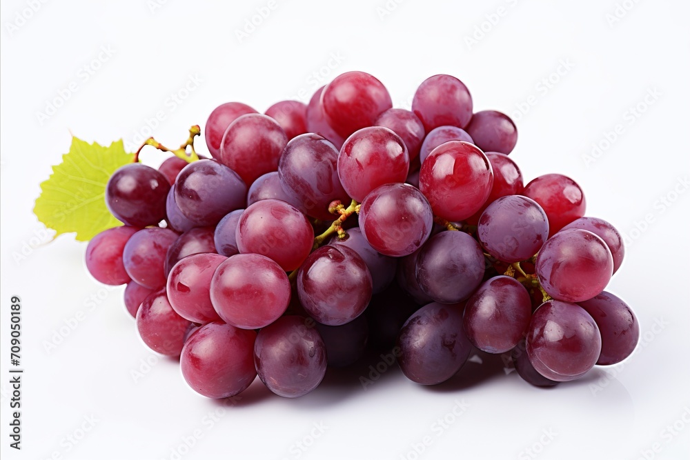 High quality detailed purple grape isolated on white background for advertising and promotional use