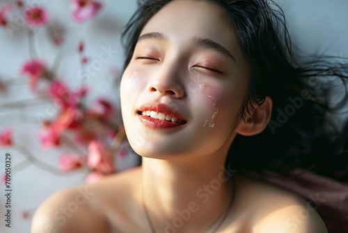 アジア人女性の美容イメージ（スキンケア・ボディケア・エステサロン）, Generative AI
