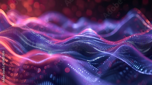 Digital holographic linear geometric abstract background photo