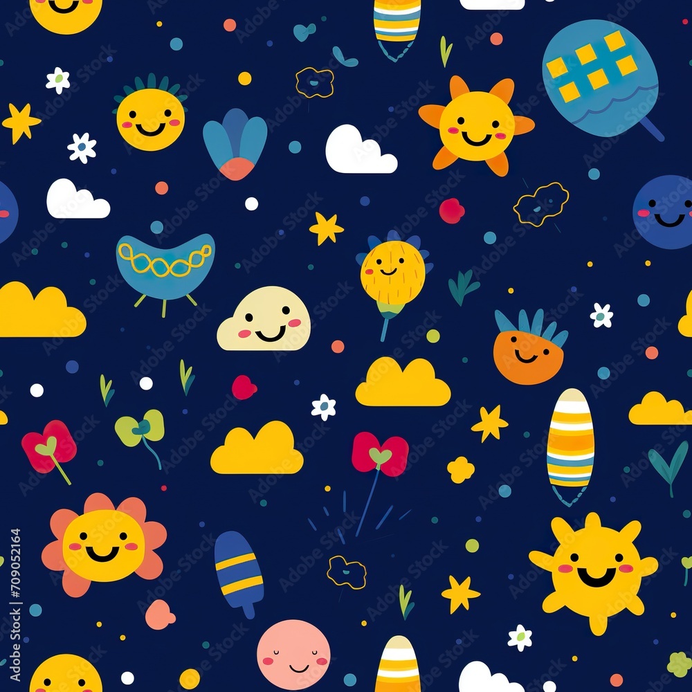 International day of happiness style seamless pattern International day of happiness style seamless pattern
