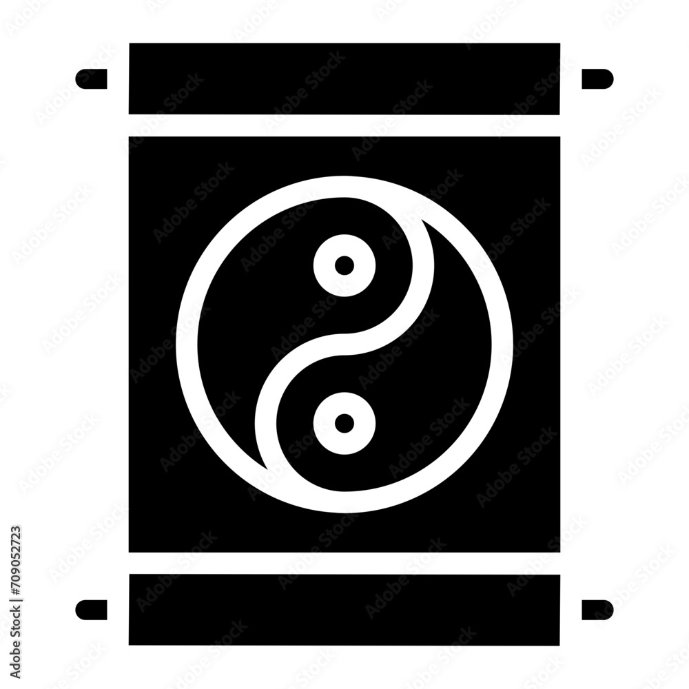 Chinese New Year concept. Vector line icon of Yin Yang coin. Chinese New Year concept. Vector line icon of Yin Yang coin.