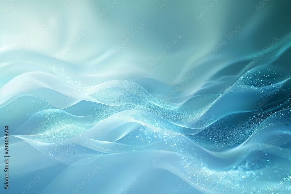 Obraz premium 水色の流れる抽象的な背景, Generative AI