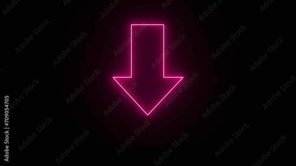 With the arrow logo embellishment and template covering in a realistic isolated neon sign on a black background. With the arrow logo embellishment and template covering in a realistic isolated neon sign on a black background.