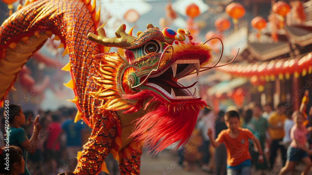 Chinese new year Dragon at the festival 