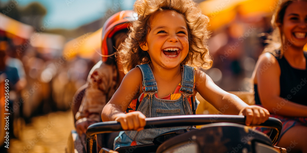 Children can experience real joy and excitement at the amusement park. Laughter fills the air as children enjoy exciting rides and entertainment. You can see wide smiles and happy faces everywhere