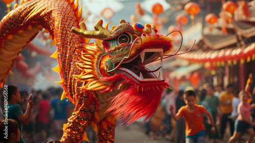 Chinese new year Dragon at the festival 