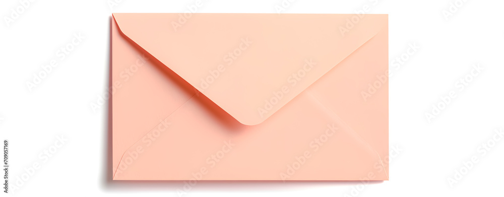 A peach fuzz envelope on a white background. A peach fuzz envelope on a white background.