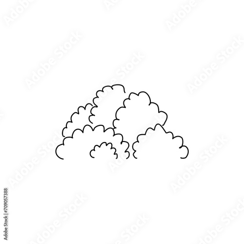 Hand Drawn doodle bush Outline 