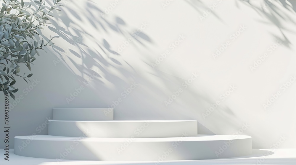 Obraz premium White empty podium or pedestal for product presentation
