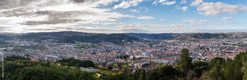 Panorama view of the skyline of the Galician city of Ourense as seen from the outskirts.
