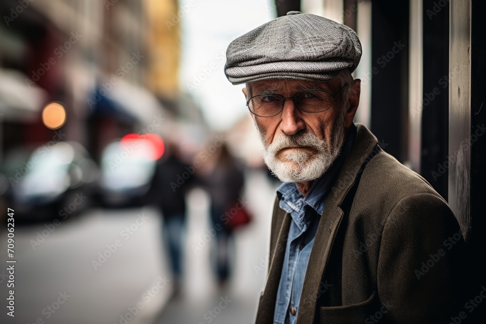 Portrait of an old man with a strong character. Portrait of an old man with a strong character.
