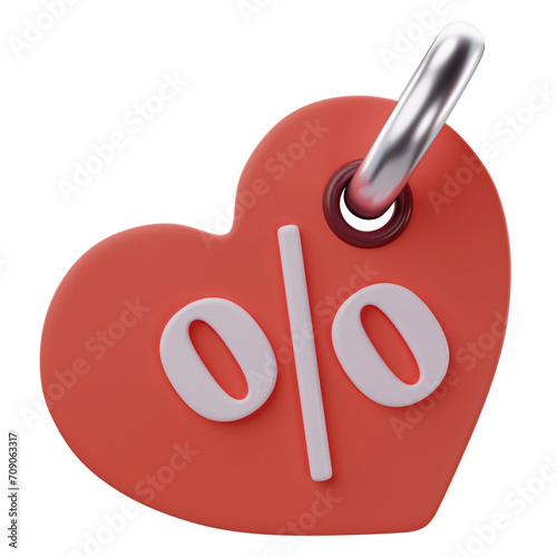 3d rendering of valentine's heart discount icon
 (ID: 709063317)