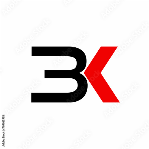 Simple letter BK or 3K logo design.