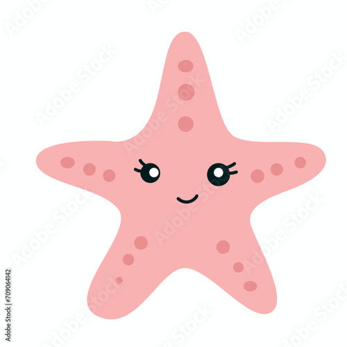 Starfish flat icon on white background for web and mobile app design