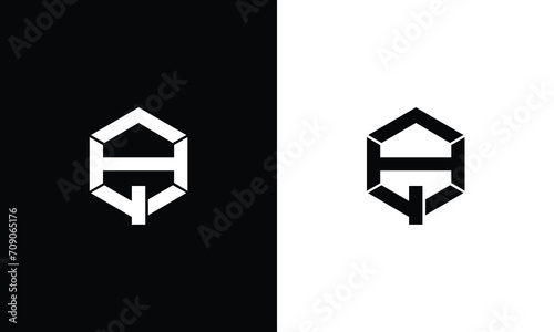 Creative abstract letter qh logo design. Linked letter hq logo design. photo