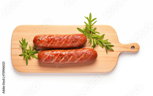 Tasty goodness sausages Isolated on White background Generated AI