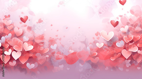 beautiful valentine background with hearts and romatic colors. Romantic backbround or wallpaper for valentine’s day
