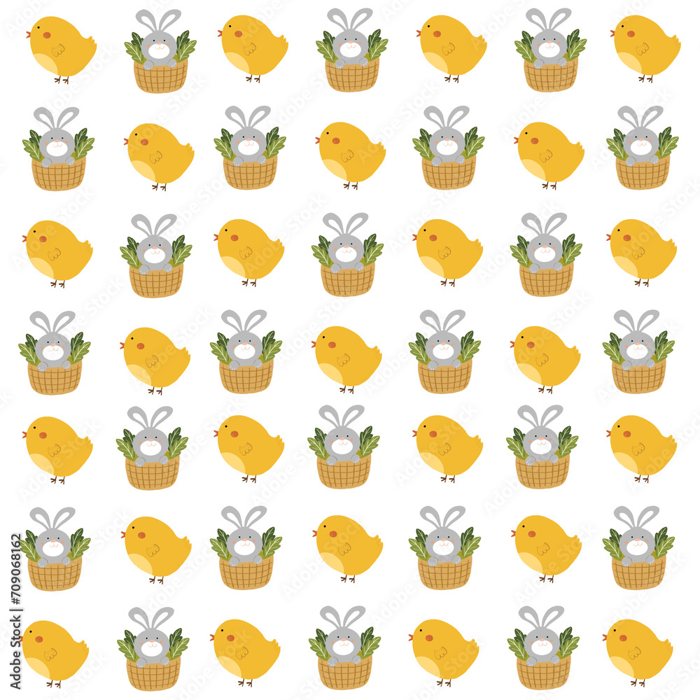Fototapeta premium cute seamless animal pattern - Background for wrapping paper, holiday textiles, decor.