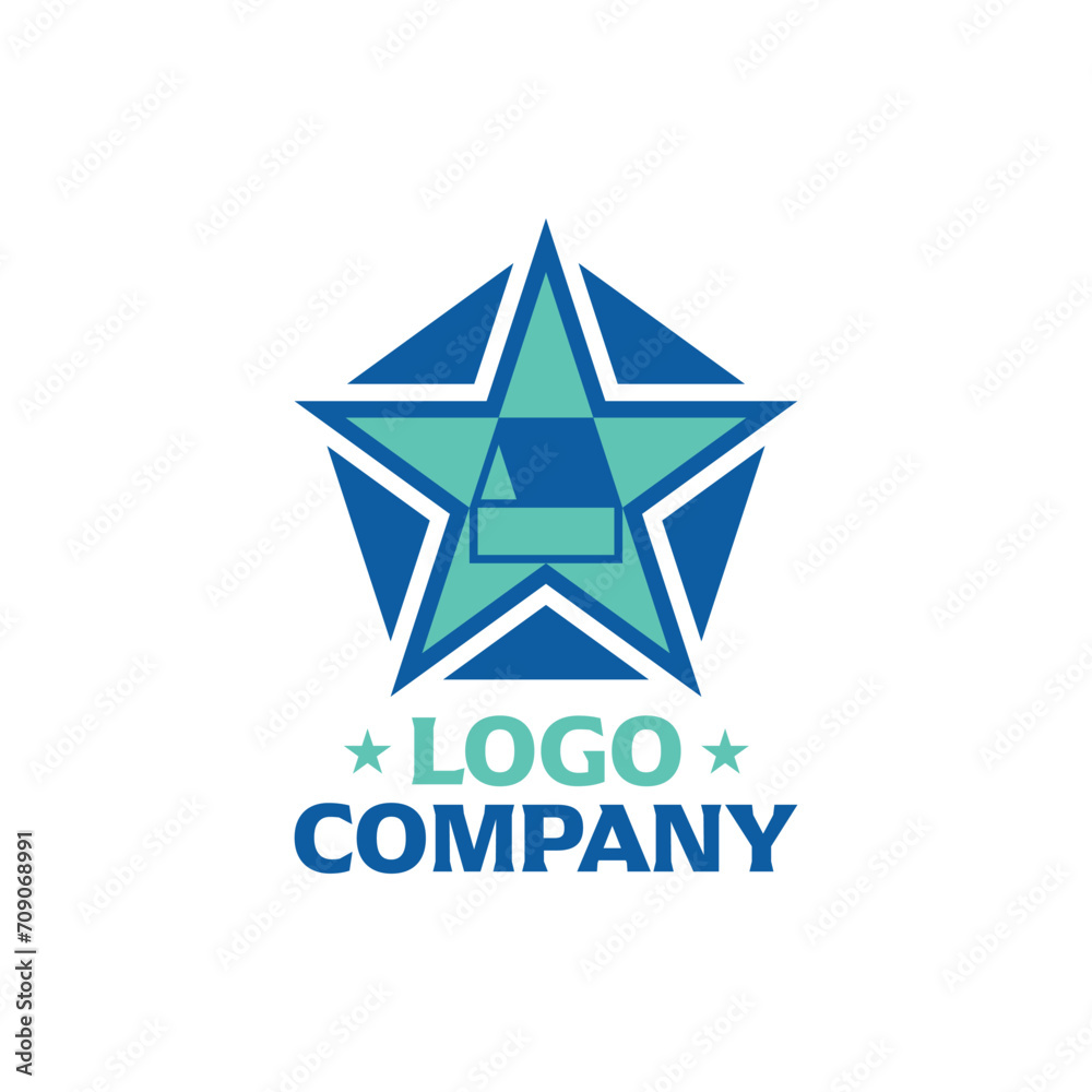 House in the stars logo. Unique, modern, simple.