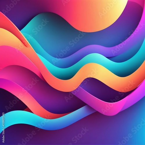 Vector gradient 3d abstract background, Generated AI