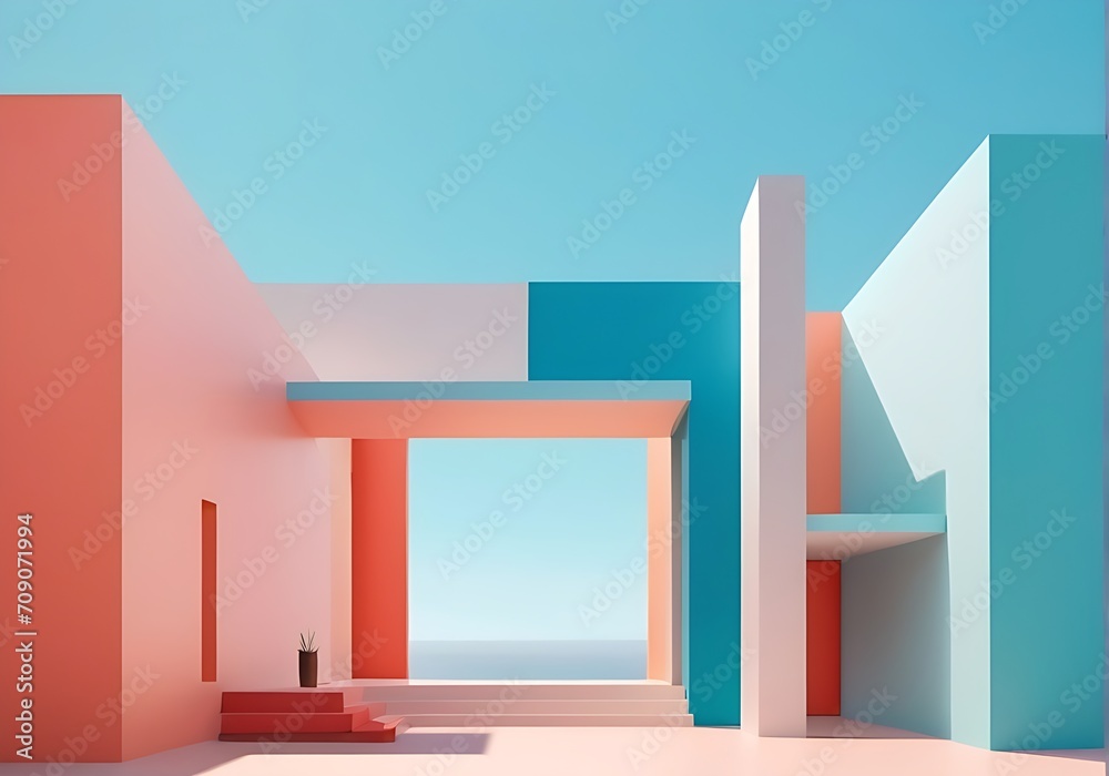 The beauty of architectural minimalism, focusing on a simple yet elegant structure The beauty of architectural minimalism, focusing on a simple yet elegant structure