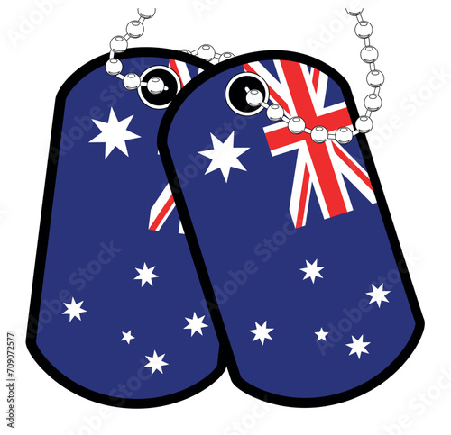 Australian Military Pair Of Dog Tags