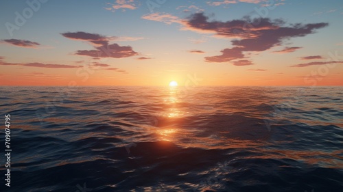 A breathtaking sunrise over a serene ocean, with the sun casting a golden path on the water's surface-Generative Ai © Online Jack Oliver