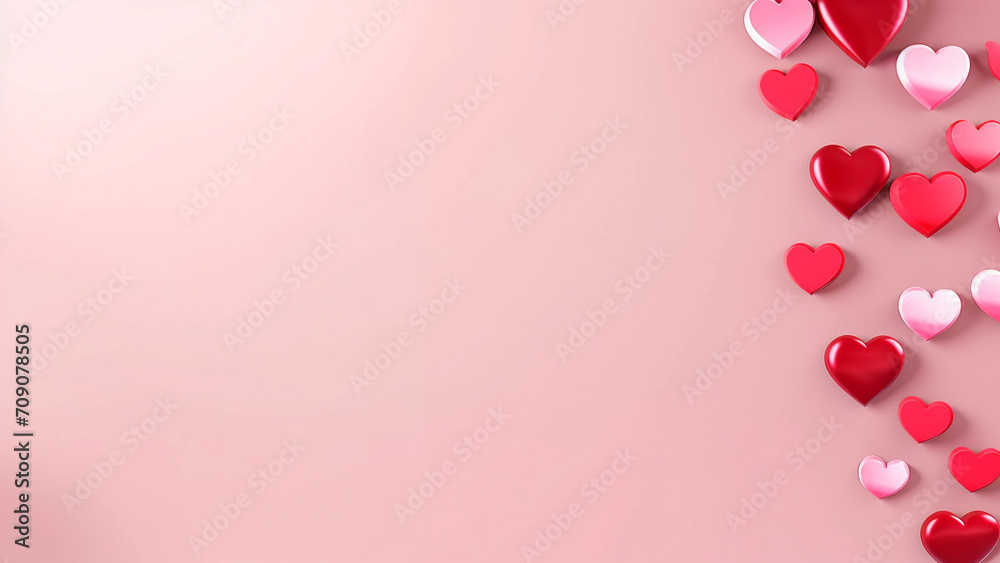 valentine's day pink wallpaper with copy space