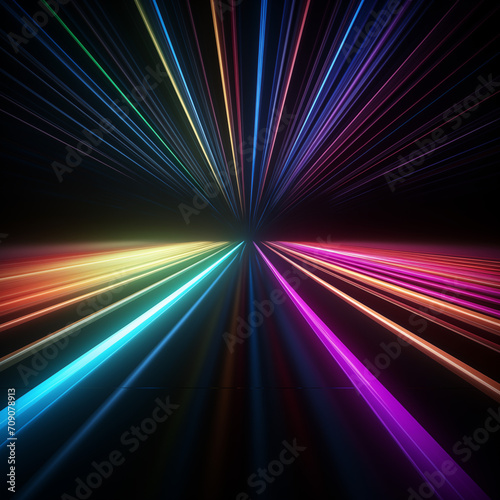colorful, rainbow color, light beams / waves