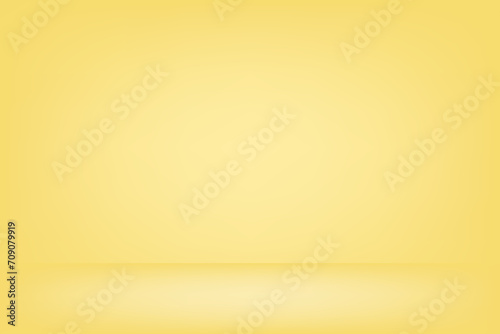 Abstract luxury vintage yellow gradient background look like sun and empty studio room for display product ad website template