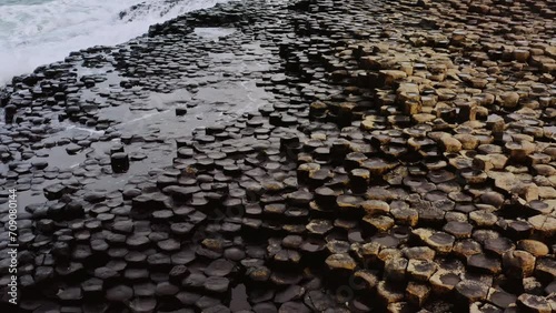 Giant's Causeway Northern Ireland coast Aerial view