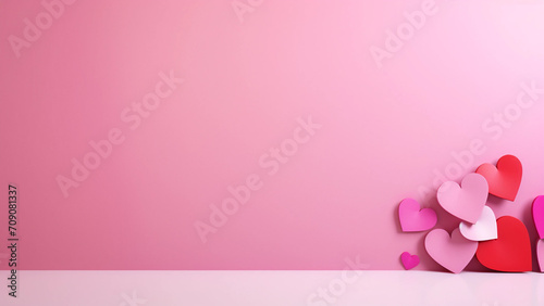heart on the side of an empty pink wall © MattiaZito