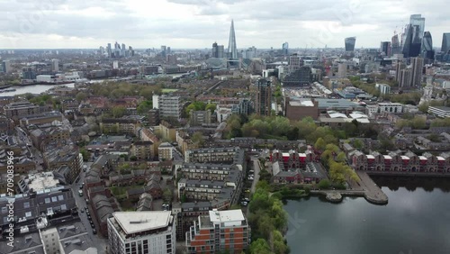 View of Wapping and Tobacco Dock, East London