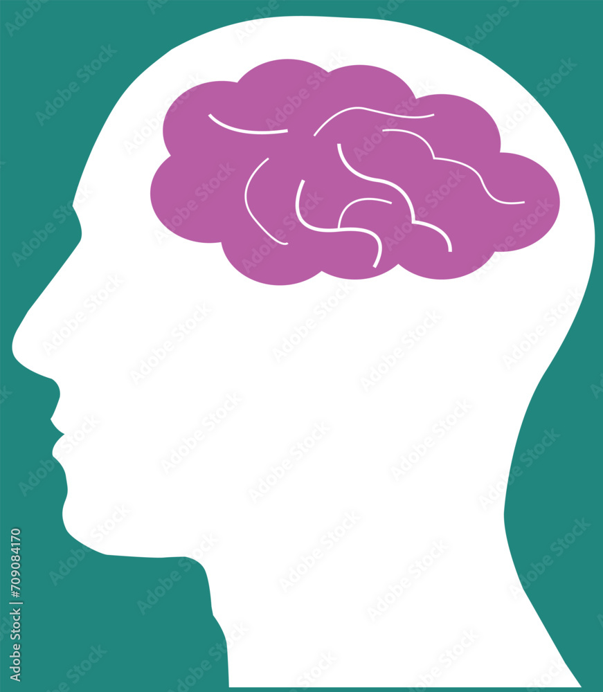 Human Brain Thinking sign, Human brain in head icon Human Brain Thinking sign, Human brain in head icon