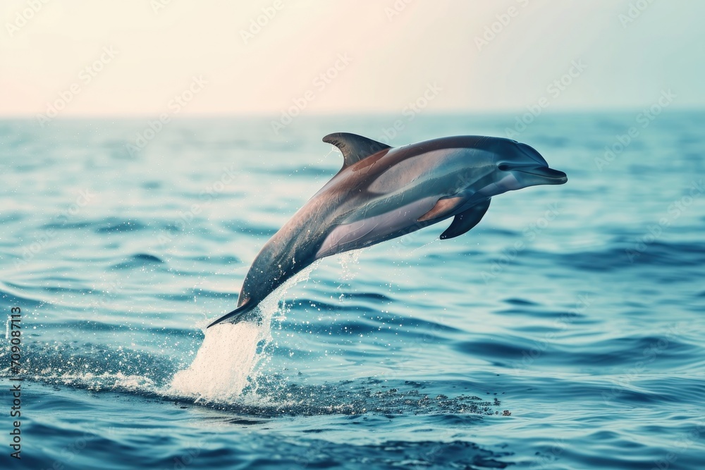 a dolphin leap from water sea surface to breath by air or a dolphin leap from water sea surface to breath by air or