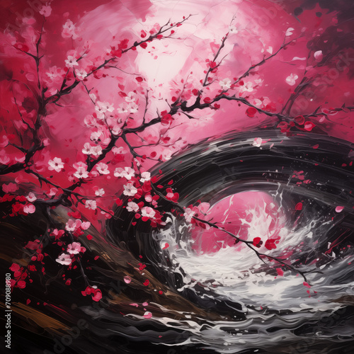 abstract sakura japanese paint photo