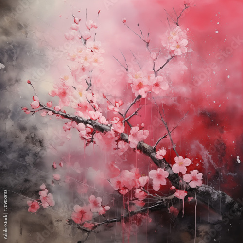 abstract sakura japanese paint photo