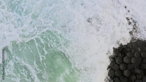 Giant's Causeway Northern Ireland coast Aerial view