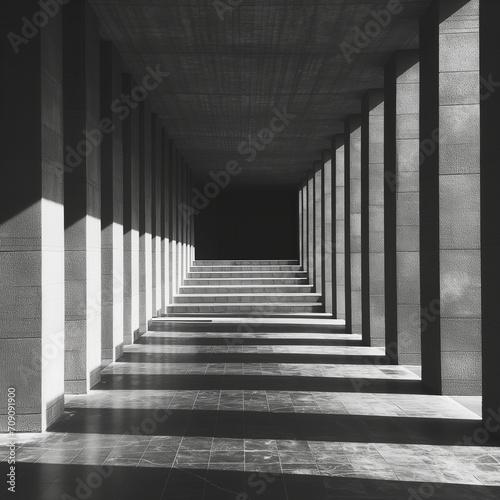 black and white interior