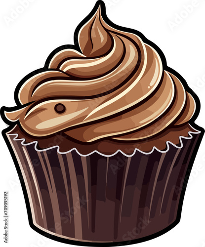 Chocolate cupcake clipart design illustration