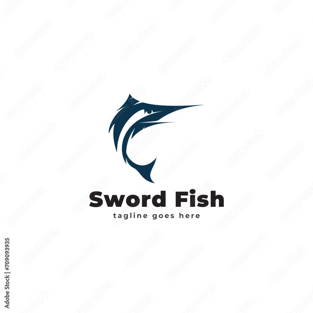 Fototapeta premium Marlin Swordfish Logo Vector Template