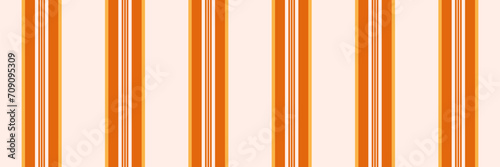 Plain seamless texture textile, attire stripe background vertical. Postcard pattern lines vector fabric in linen and orange colors.