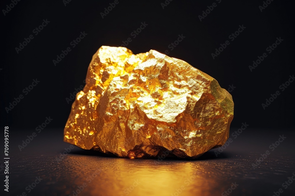 gold nugget on black background, big and rich gold nugget on black background, big and rich